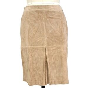 Ann Taylor 100% Suede Leather Pencil skirt size 10p